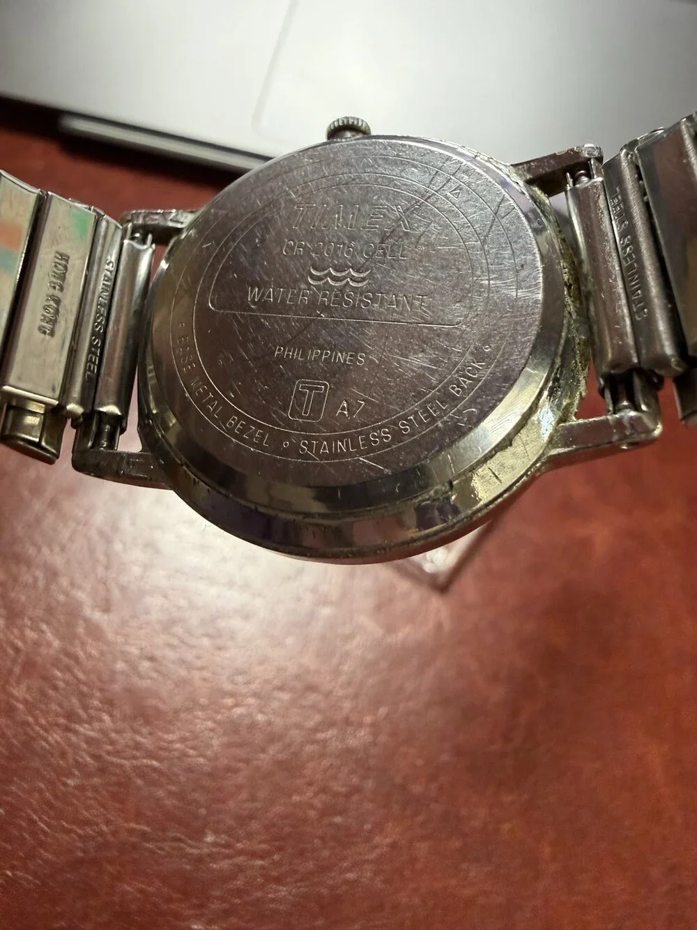 Timex Quartz Two Tone Expansion Band Watch Large Dial Parts Repair CR2016